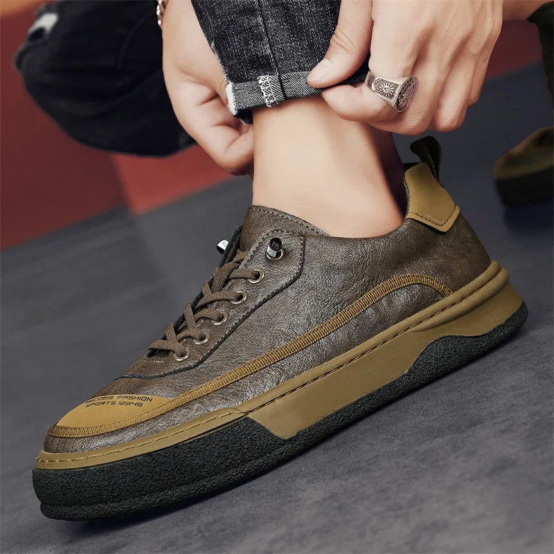 Robuuste casual sneakers met contrasterende stiksels