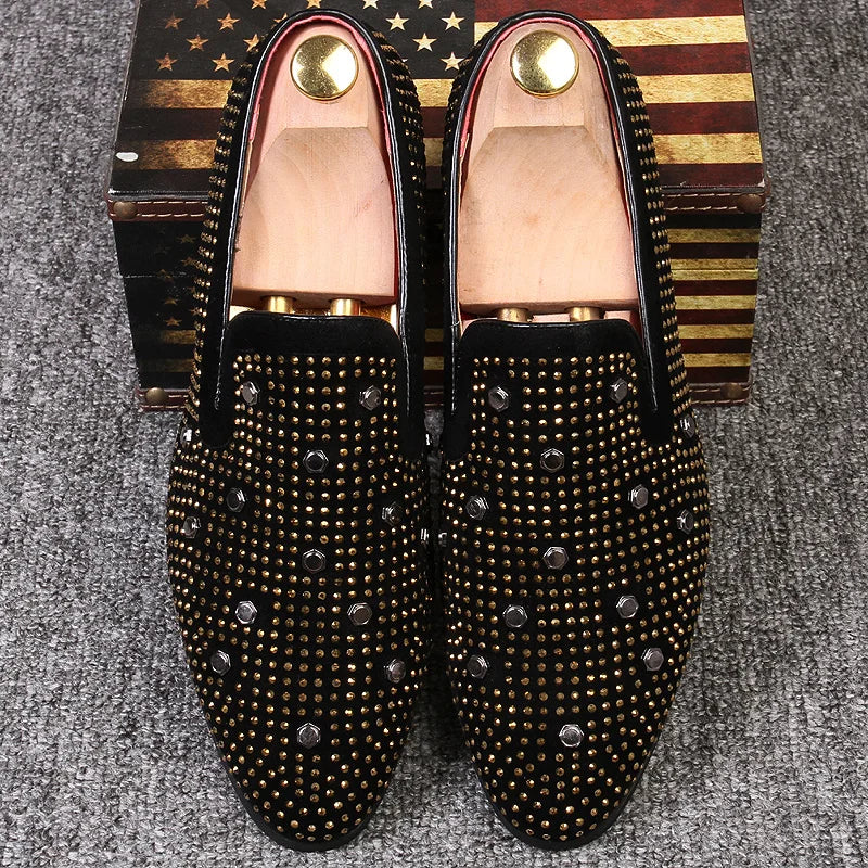 Luxe loafers met stud versieringen