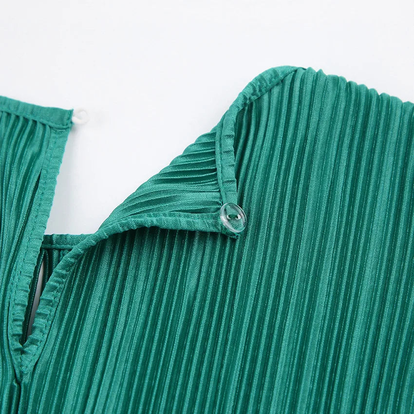 Geraffineerde geplooide mini-jurk met taillering