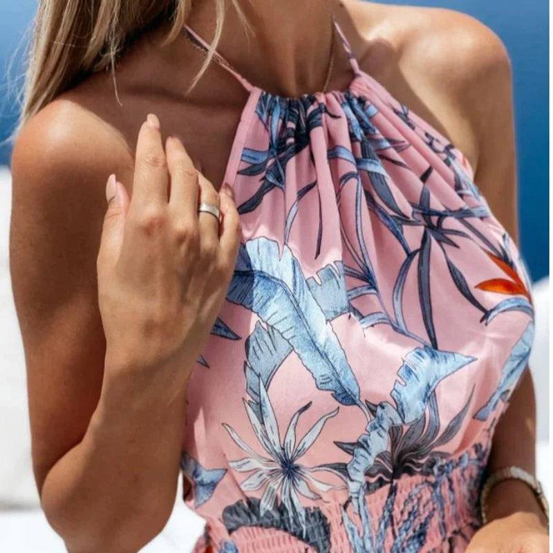 Maxi-jurk met nekband