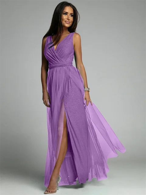 Elegante jurk met V-hals