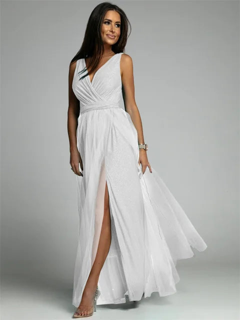 Elegante jurk met V-hals