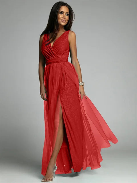 Elegante jurk met V-hals