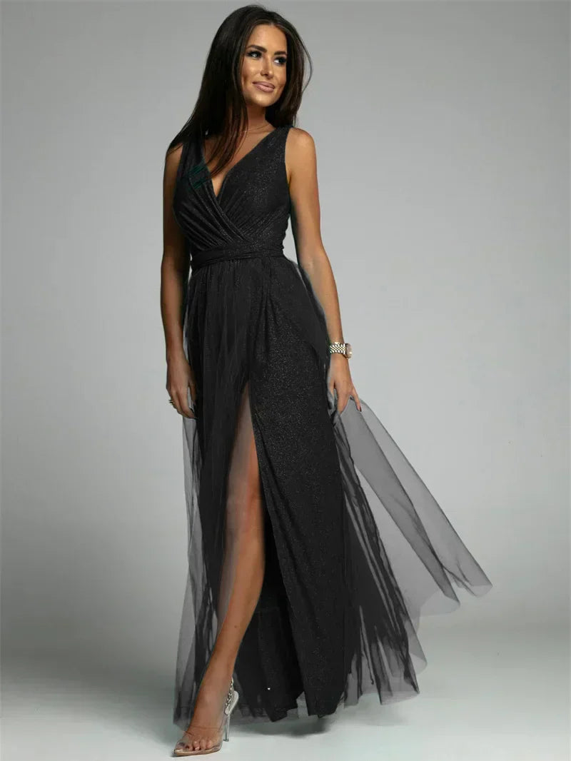 Elegante jurk met V-hals