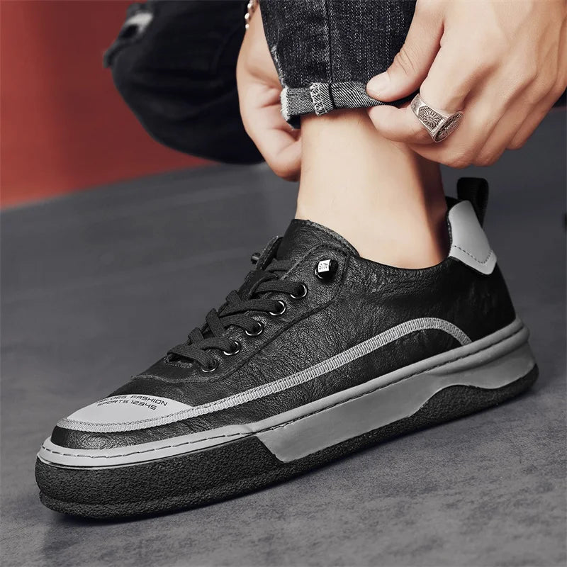 Robuuste casual sneakers met contrasterende stiksels