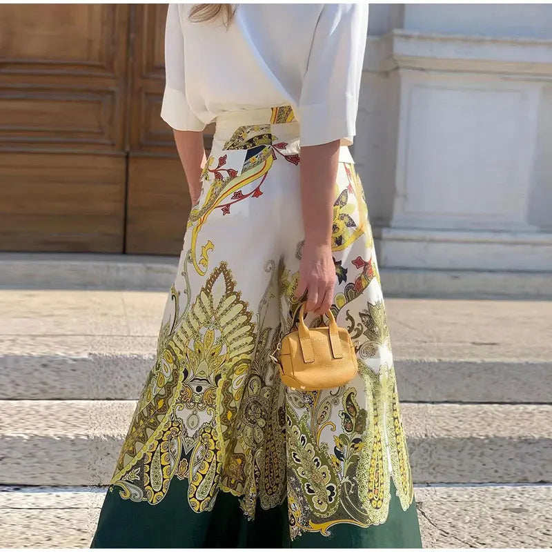 Paisley patroon palazzo broek set