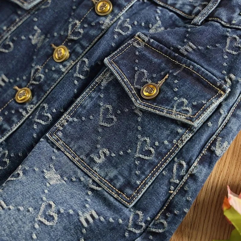 Lange spijkerrok met zak