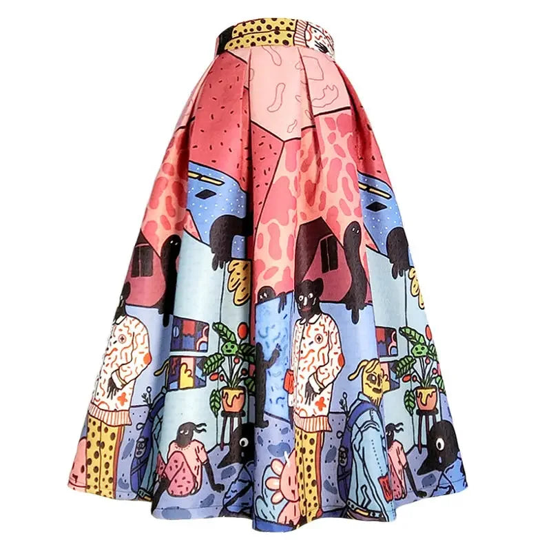 Voorjaarszomer vintage casual A-lijn rok