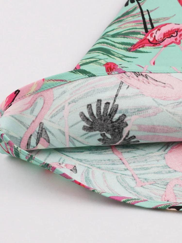 Retro jurk met flamingoprint