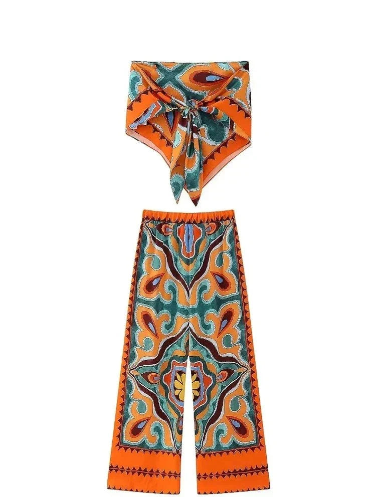 Vintage print tweedelig