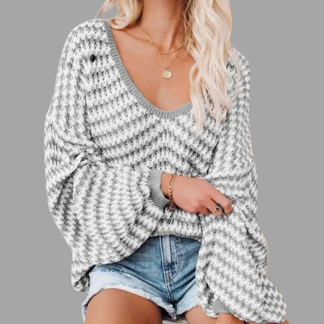 Gebreide trui met off-the-shoulder design