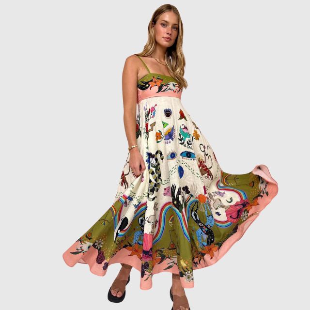 Maxi-jurk met speelse print