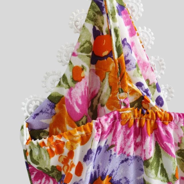 Gebloemde jurk met split