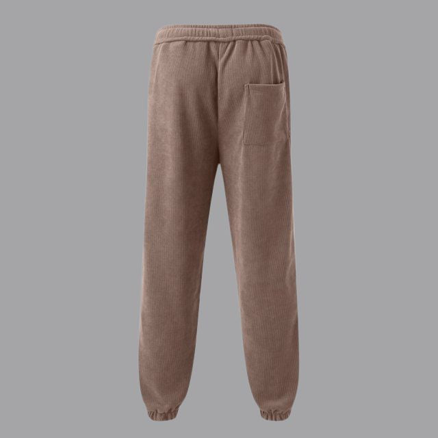 Vintage corduroy joggers met contrasterende streepdetails
