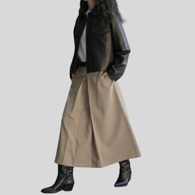 Rok met hoge taille en A-lijn plooien