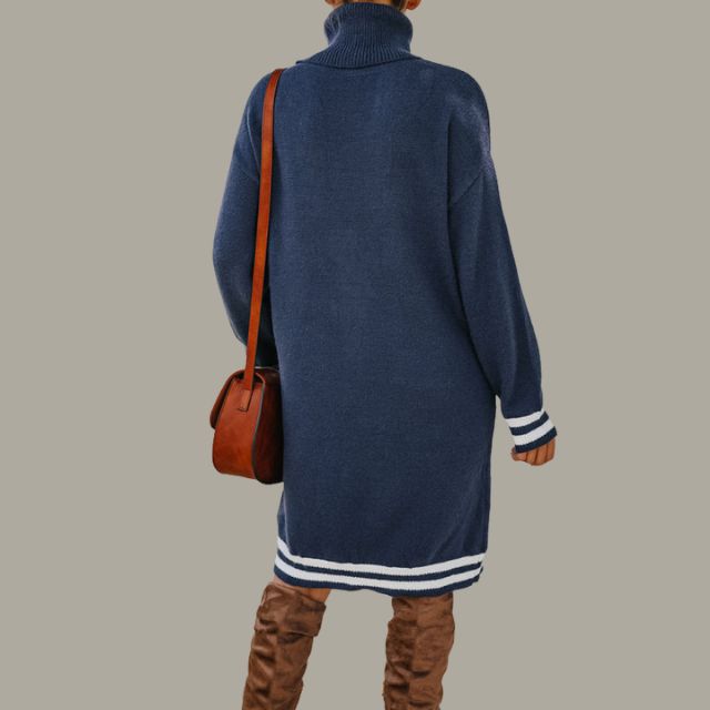 Gezellige coltrui met contrasterende strepen