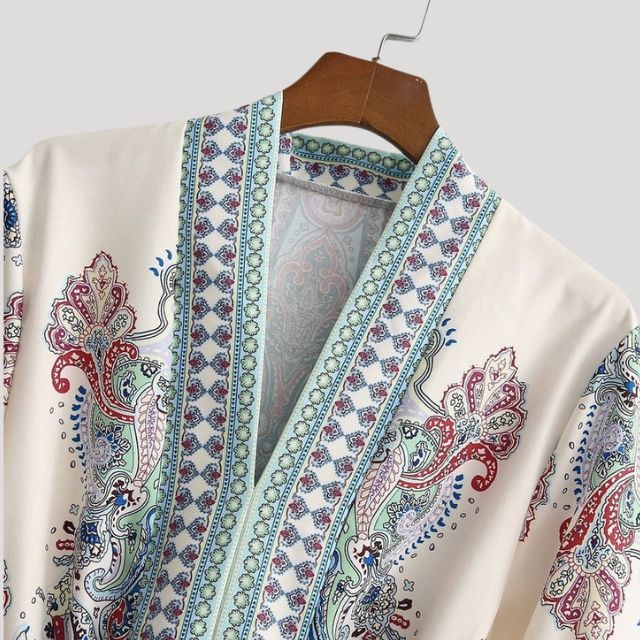 Paisley mini jurk met ceintuur