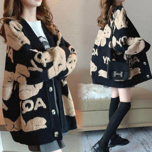 Grof gebreid vest met speelse patronen