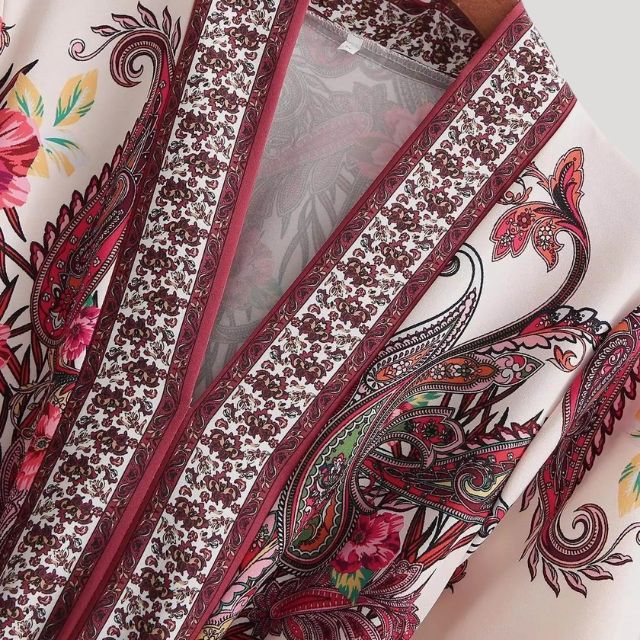 Paisley mini jurk met ceintuur