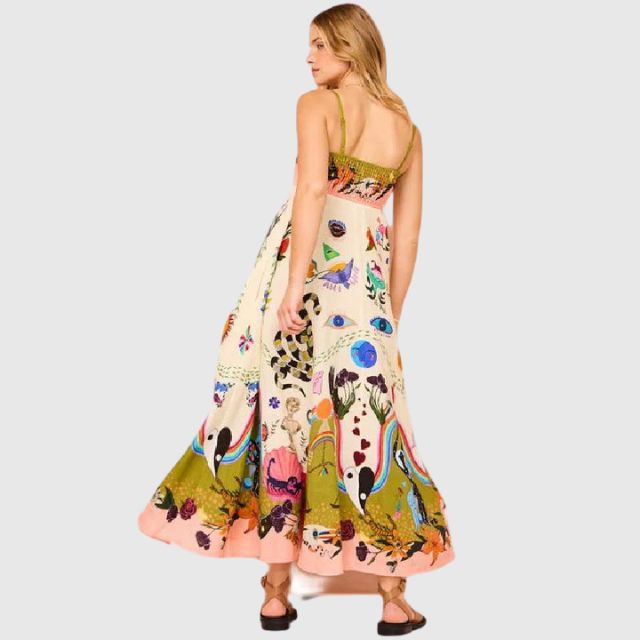 Maxi-jurk met speelse print
