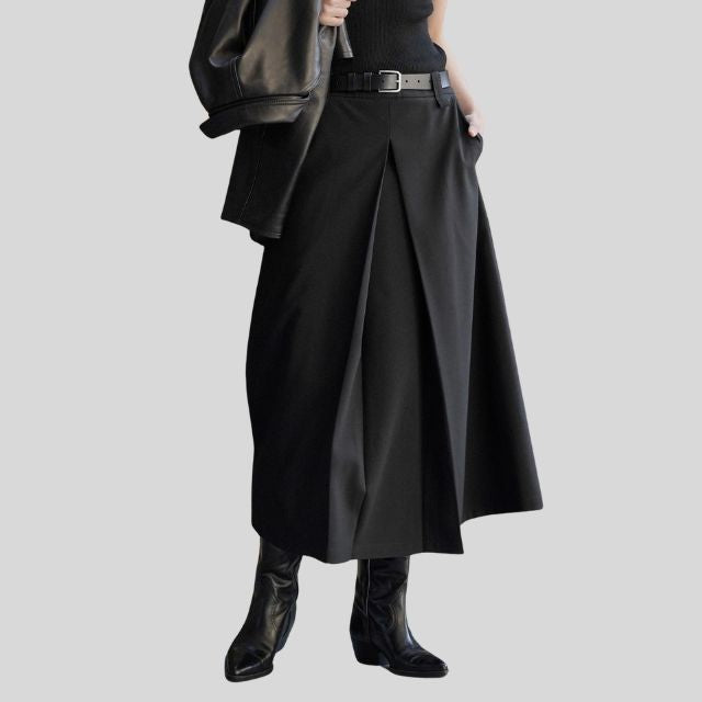 Rok met hoge taille en A-lijn plooien