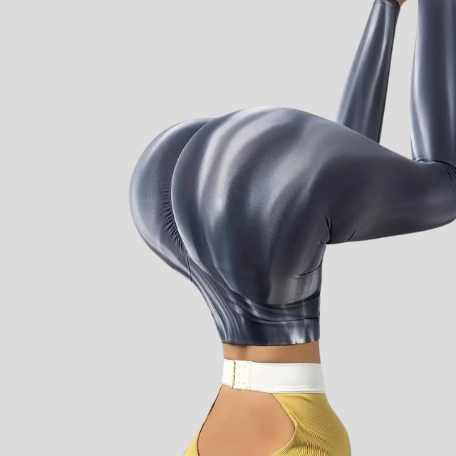 Performance legging met hoge taille en naadloos golfpatroon