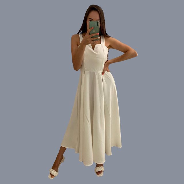 Mouwloze A-lijn avondjurk met sweetheart halslijn