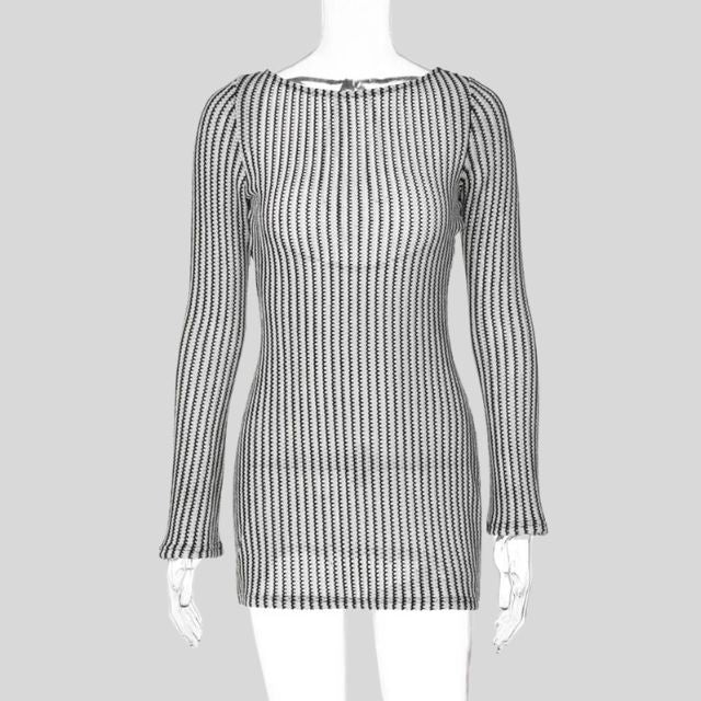 Bodycon jurk met vierkante halslijn