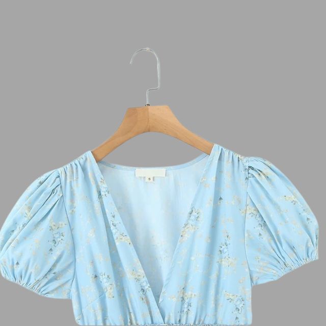 Jurk met bloemenprint in gerimpelde taille