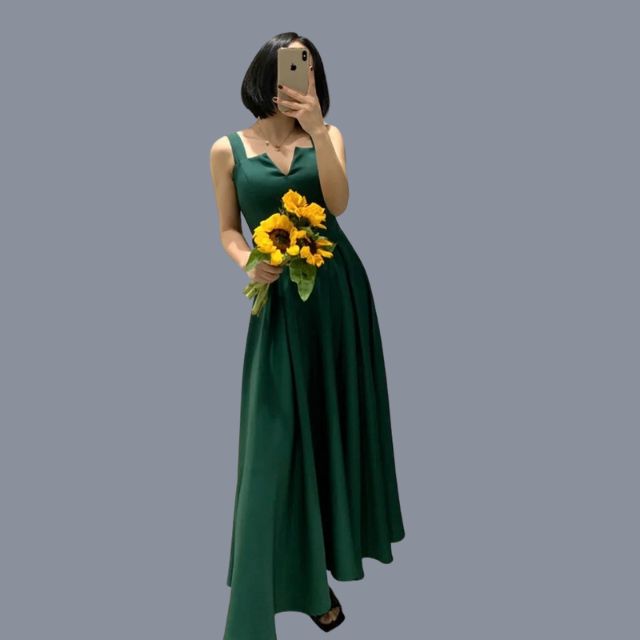 Mouwloze A-lijn avondjurk met sweetheart halslijn