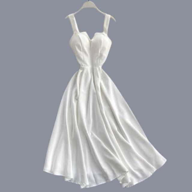 Mouwloze A-lijn avondjurk met sweetheart halslijn