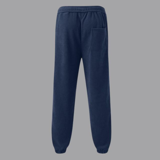 Vintage corduroy joggers met contrasterende streepdetails