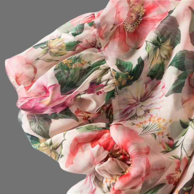 Gebloemde off-the-shoulder maxi-jurk met elastiek in de taille