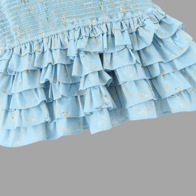 Jurk met bloemenprint in gerimpelde taille