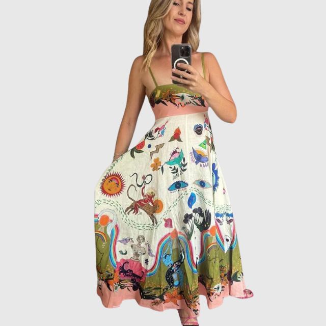 Maxi-jurk met speelse print