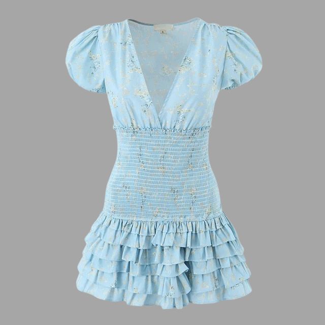 Jurk met bloemenprint in gerimpelde taille