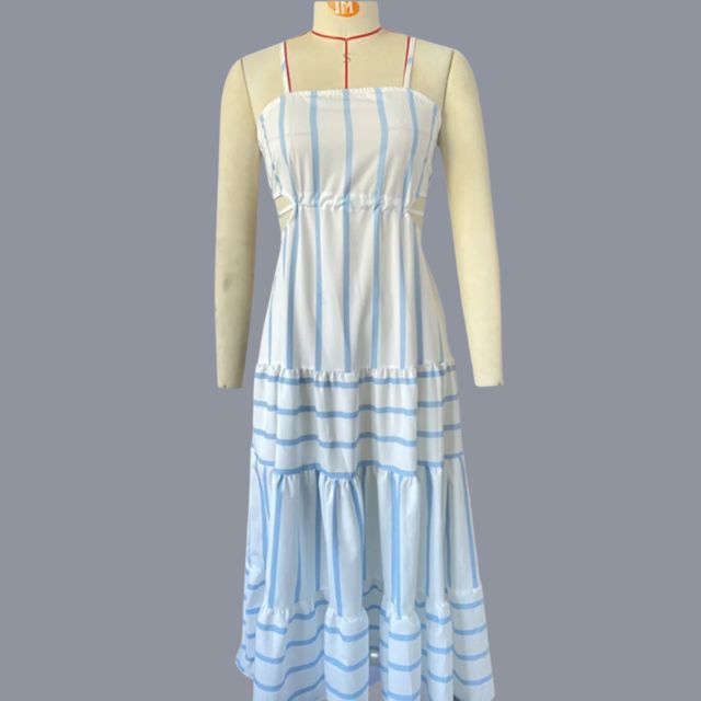 Gestreept A-lijn zomerjurkje met cut-out detail