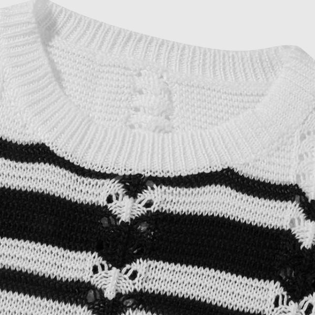 Gebreide maxi-jurk met gestreept detail