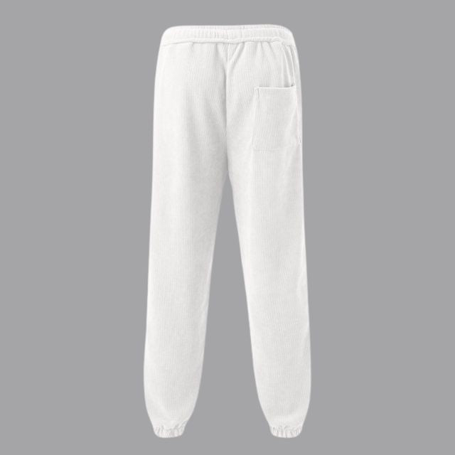 Vintage corduroy joggers met contrasterende streepdetails