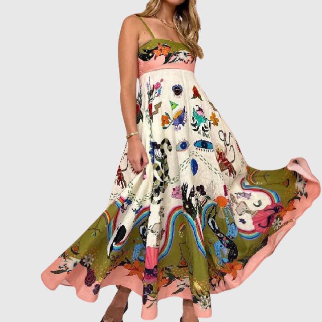 Maxi-jurk met speelse print