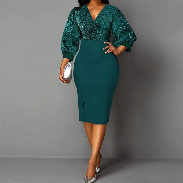 Peplum glimmende tas hippe jurk