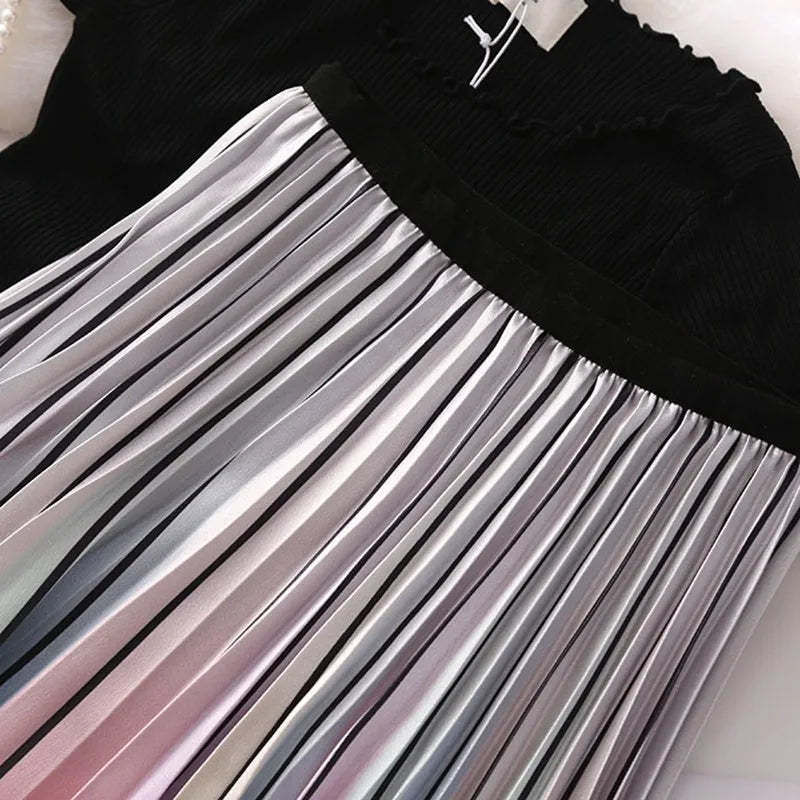 Rok met kleurverloop en plooien