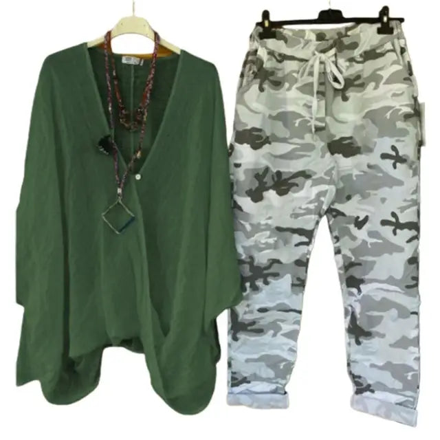 Mila | Blouse en broek sets met halve mouwen