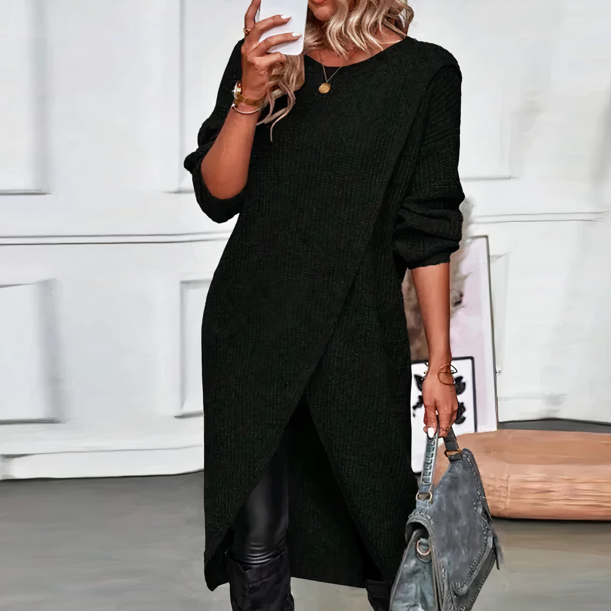 Lange gebreide trui voor dames