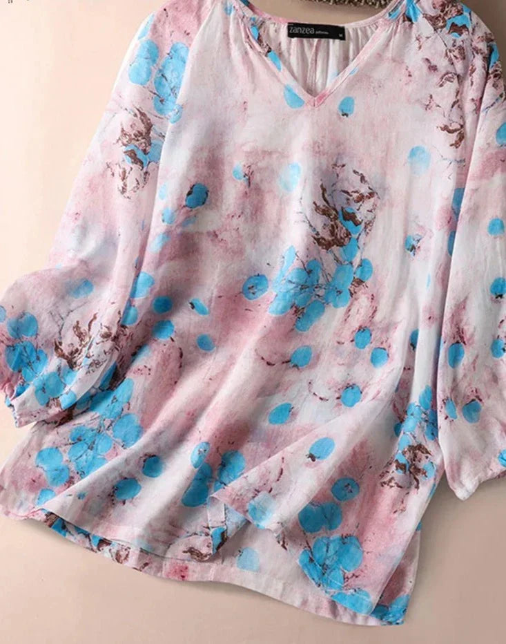 Boheemse blouse met bloemenpatroon