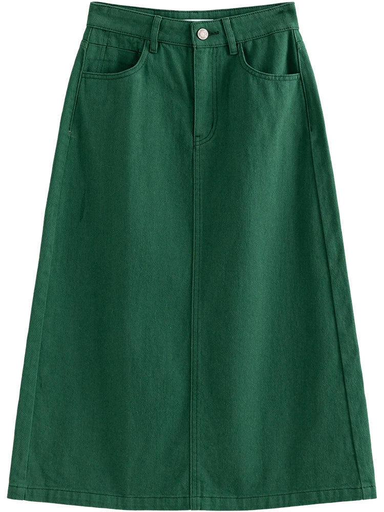 Japanse denim rok met hoge taille