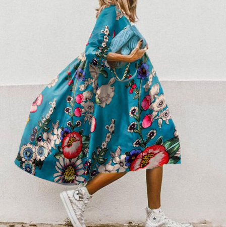 Gebloemde oversized jurk voor dames