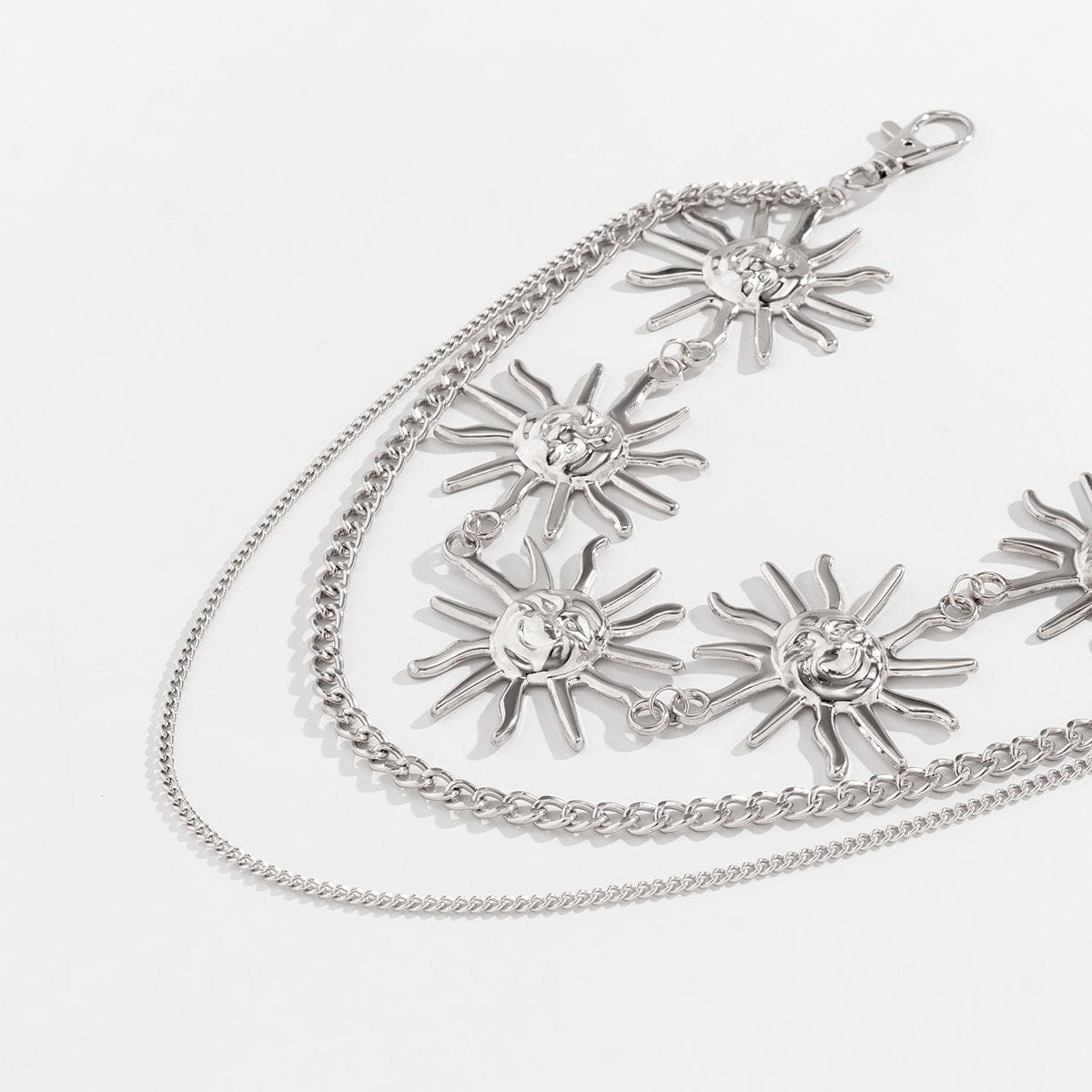 Meerlagige taille ketting met zon hangers
