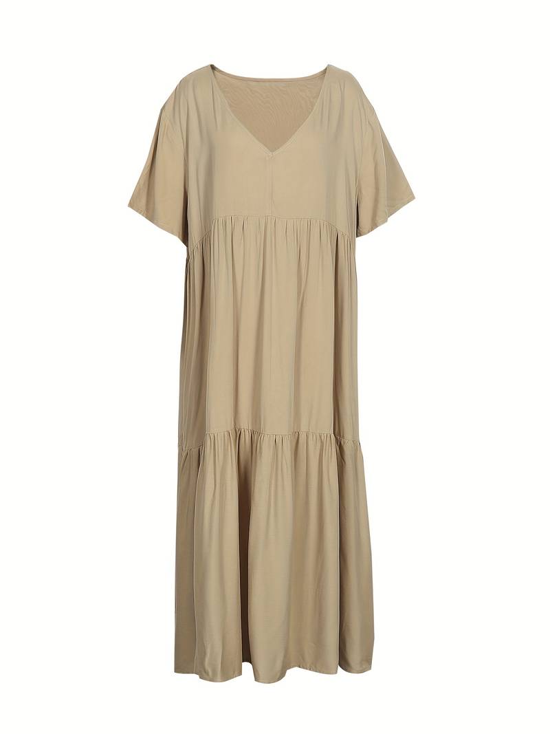 Onregelmatige veelkleurige swingjurk