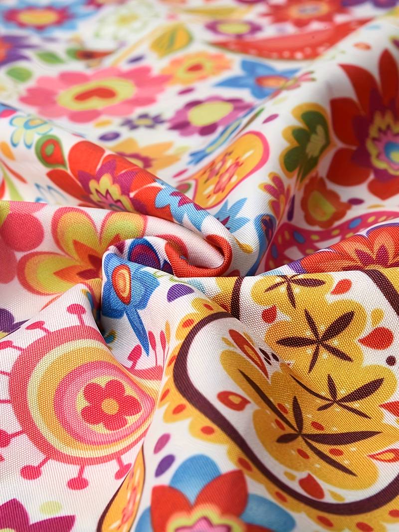 Gebloemde jurk met V-hals